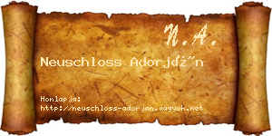 Neuschloss Adorján névjegykártya